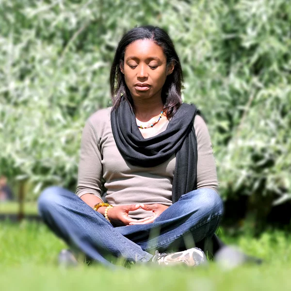 Meditating in the garden
