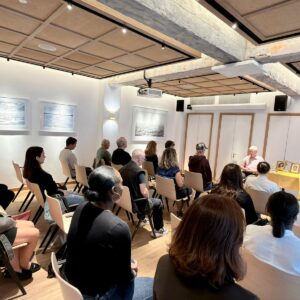 A full room of students at the Tuesday meditation class in Piccadilly, central London